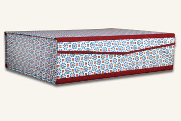 Preview: Box Blumenmuster blau, rot, Magnetverschluss